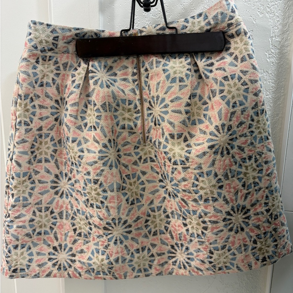 Miami Geometric Floral Mini Skirt - Pink and Blue